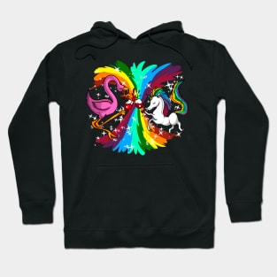 Unicorn Flamingo Party Hoodie